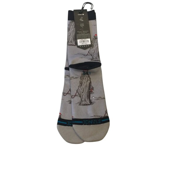 Stance Happy Holideath Men's Crew Socks Size Large 9-13 Gray Black - Picture 4 of 5